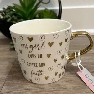 THALIA SODI COFFEE MUG WHITE & GOLD PORCELAIN